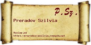 Preradov Szilvia névjegykártya